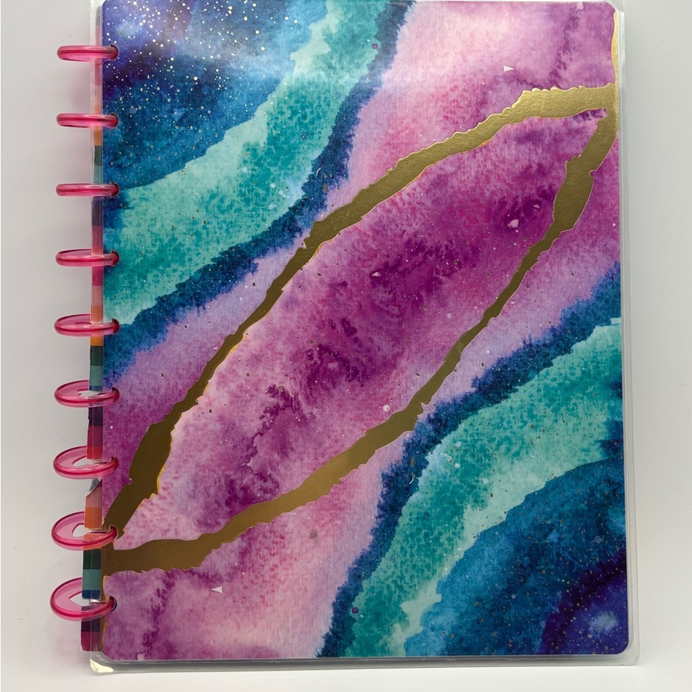 Colorful Classic Happy Planner Notebook with Gold Accents